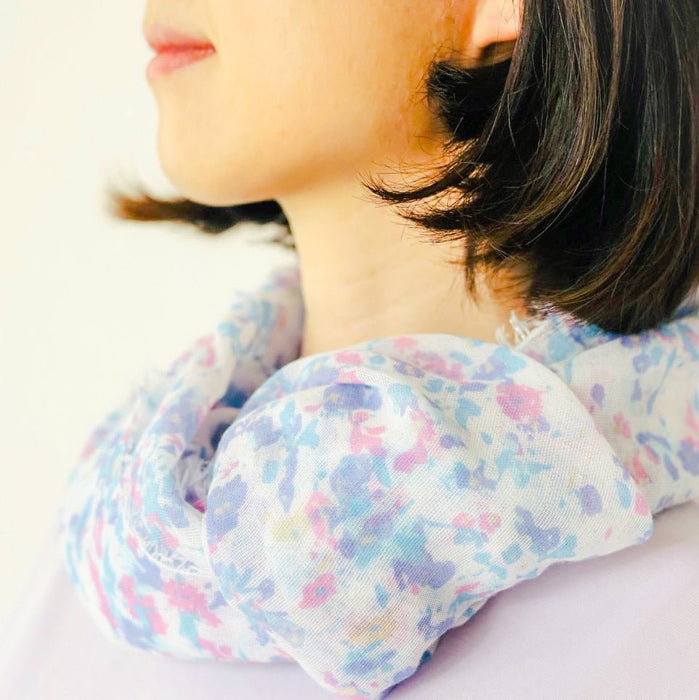 スカーフ フローラルプリント抗菌加工