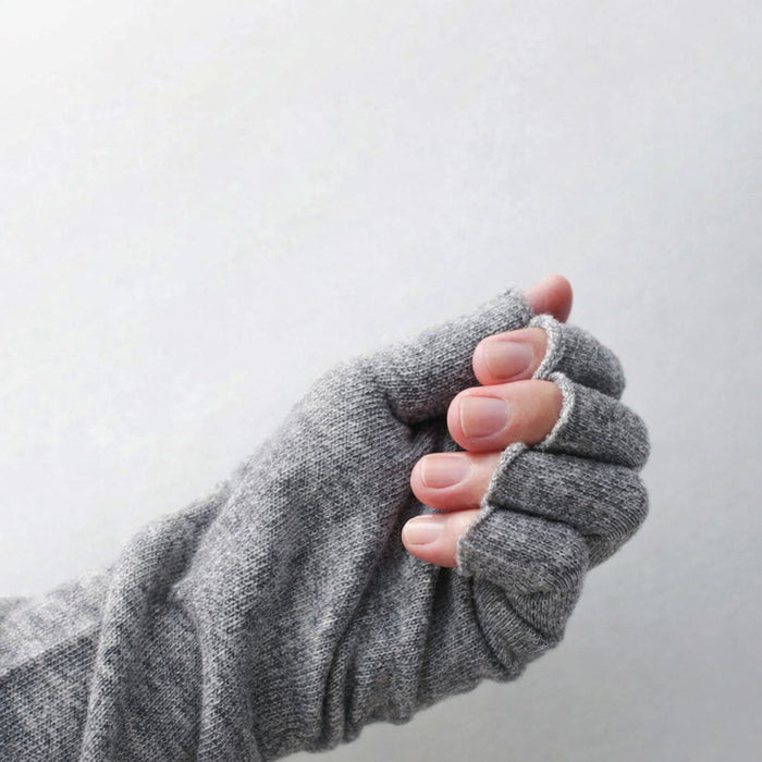 リネン100% 5本指・指ありアームカバー｜指先まで守る紫外線対策 春夏の天然素材 memeri ME0133