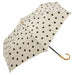 折りたたみ日傘| 晴雨兼用 ドット バンブーハンドル 紫外線カット