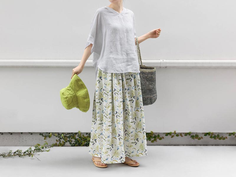 リネンハット つば広 UVカット 洗える レディース マノン アーリーパープル Lino e Lina リトアニアリネン