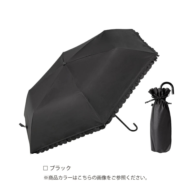 激安】 ○chat noir SARA○キャシャレル 折りたたみ日傘 黒 傘 